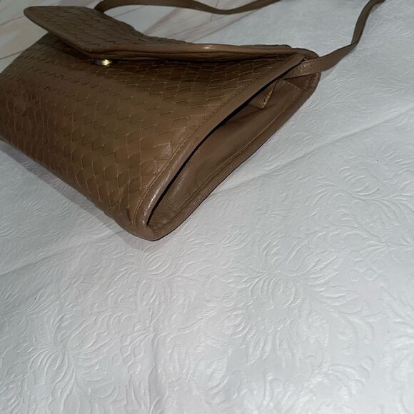 Etienne Aigner Leather Weave Shoulder Bag Clutch Bag Brown Small - Picture 4 of 6